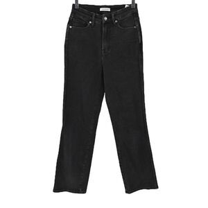GOOD AMERICAN Jeans Womens Size 26 Good Curve Straight Leg Black Denim‎ Classic